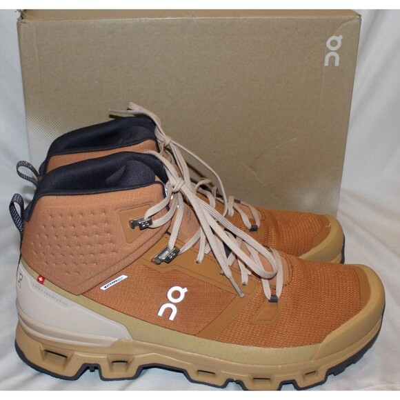 On Cloud Men's Cloudrock 2 Waterpro Hiking Athletic Sneakers ALMOND/DUNE SZ 14 - Picture 1 of 6